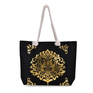 Metallic Glitter Gold Damask Pattern Tote Bag