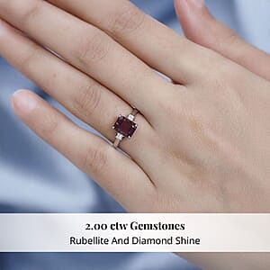 Rhapsody 950 Platinum AAAA Ouro Fino Rubellite and E-F VS Diamond Ring (Size 10.5) 5.25 Grams 2.00 ctw