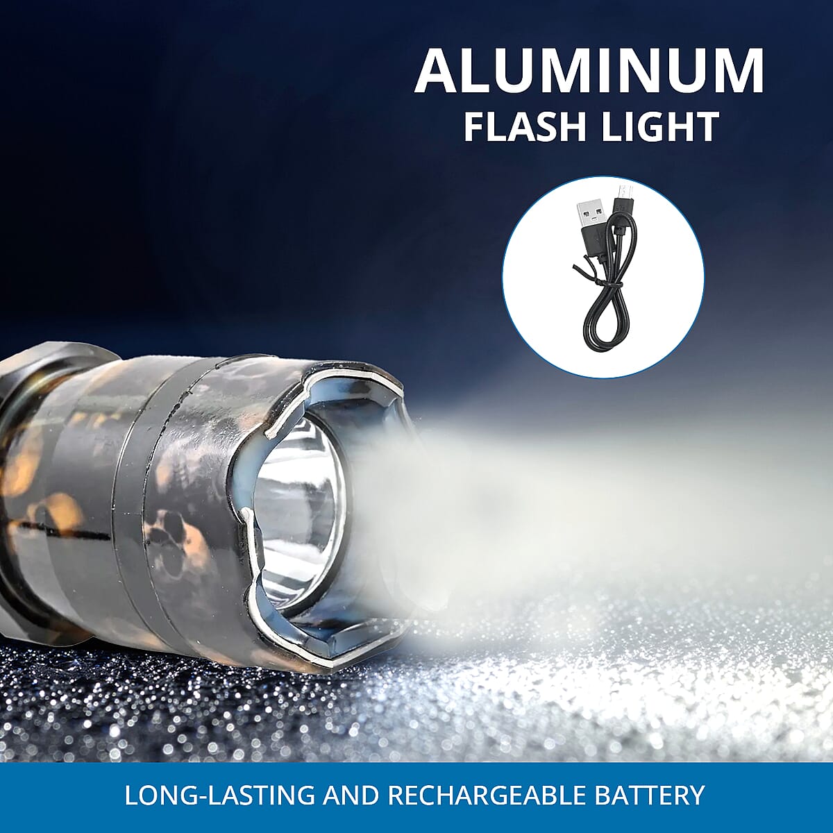 Closeout Personal Protection Black Skull Pattern LED Flashlight with Stun Gun image number 2