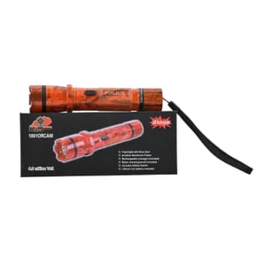Closeout Personal Protection Orange Camo LED Flashlight with Stun Gun