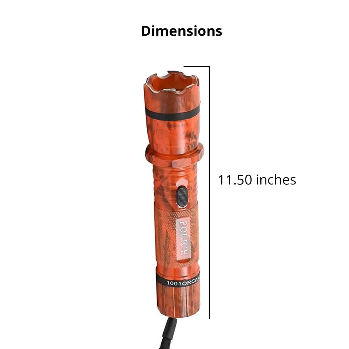 Closeout Personal Protection Orange Camo LED Flashlight with Stun Gun image number 4