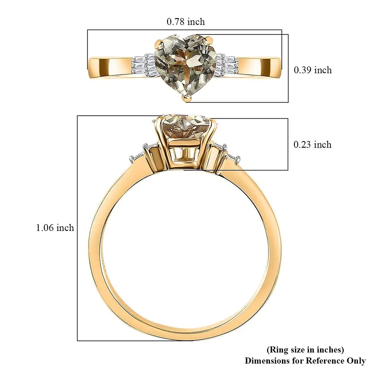 Luxoro 14K Yellow Gold AAA Turkizite and G-H I2 Diamond Ring (Size 7.5) 4 Grams 2.00 ctw image number 6