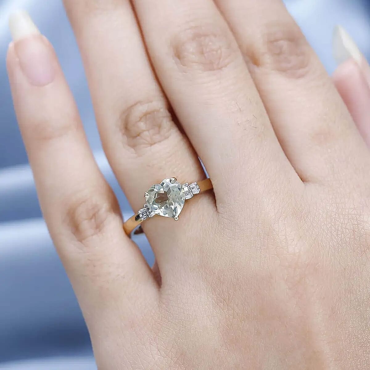 Luxoro 14K Yellow Gold AAA Turkizite and G-H I2 Diamond Ring (Size 7.5) 4 Grams 2.00 ctw image number 7