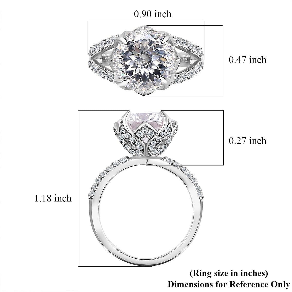 Birds Nest Cut Moissanite 4.80 ctw Split Shank Ring in Vermeil Yellow Gold Over Sterling Silver (Size 10.0)