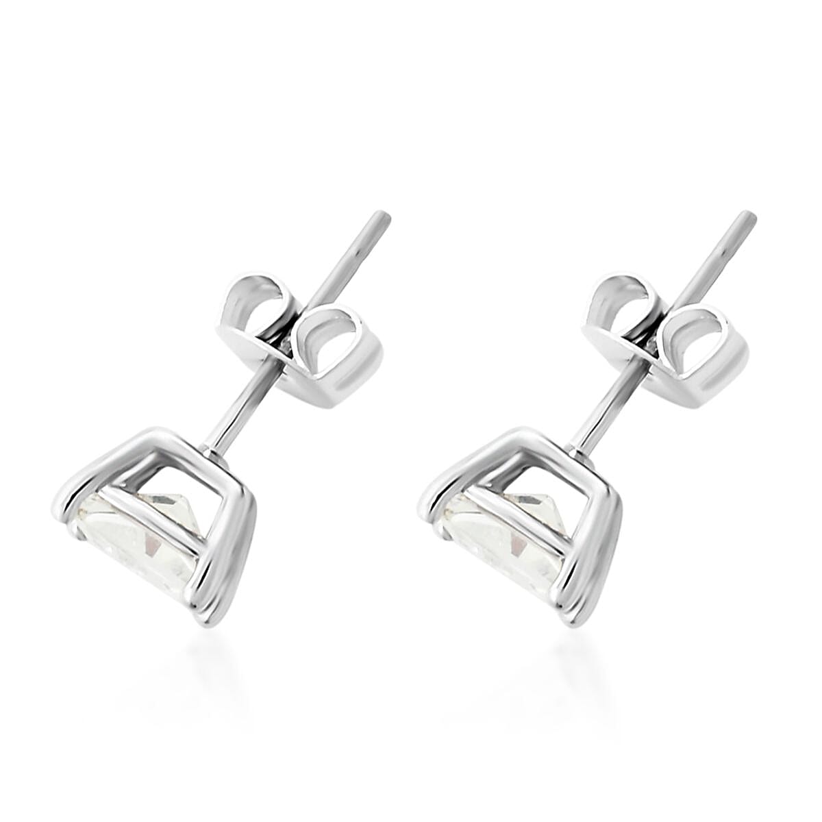 Simulated Diamond Earrings in Silvertone