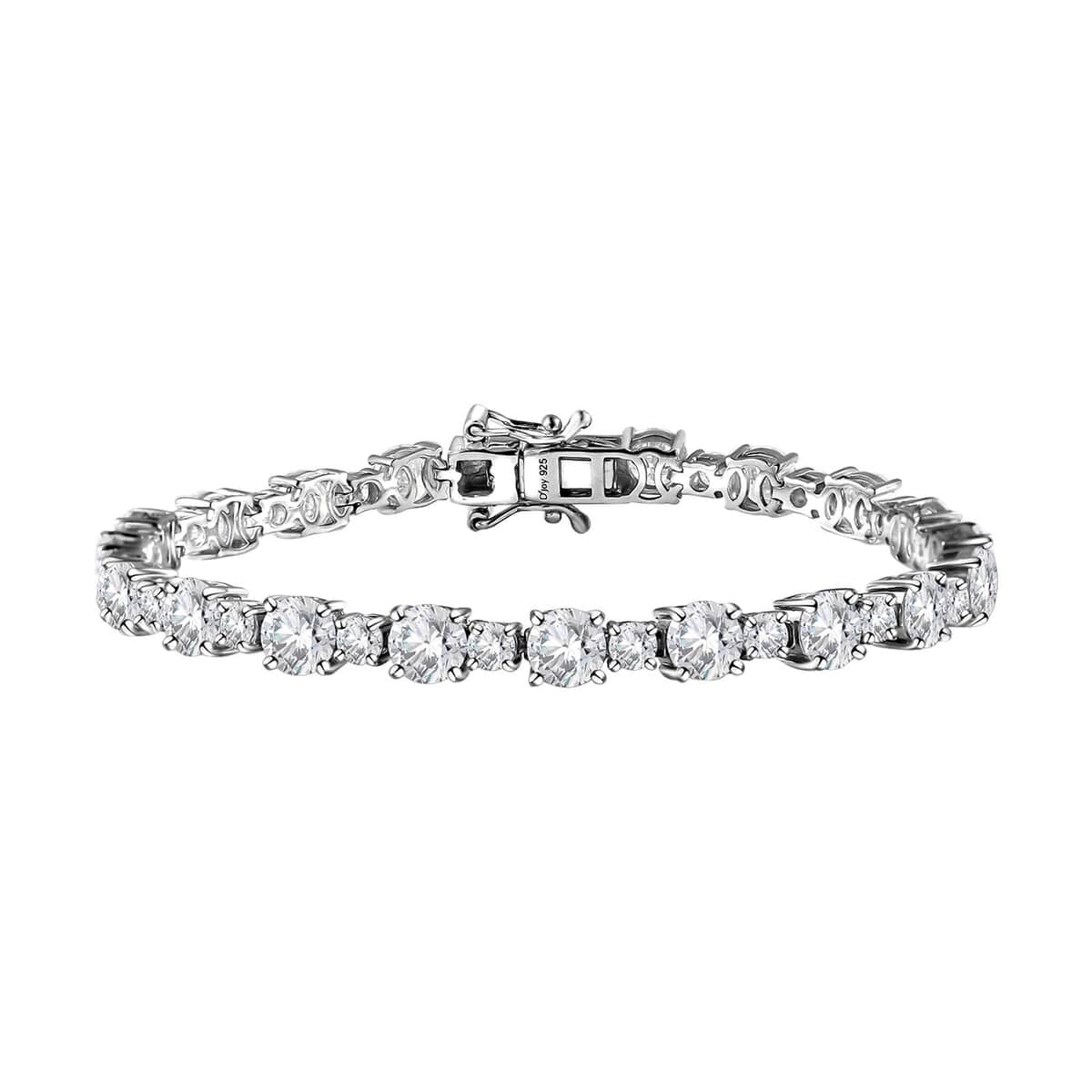 Moissanite Tennis Bracelet in Platinum Over Sterling Silver (6.50 In) 10.35 ctw image number 0