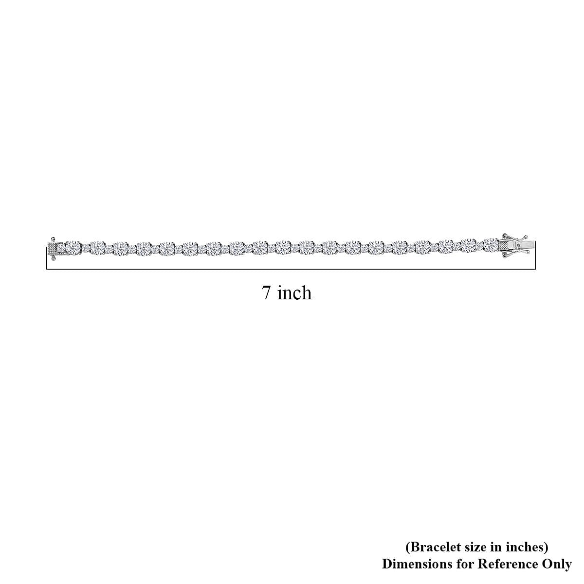 Moissanite Tennis Bracelet in Platinum Over Sterling Silver (6.50 In) 10.35 ctw
