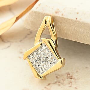 Closeout Deal Diamond Accent Pendant without Chain in 14K Goldtone Over