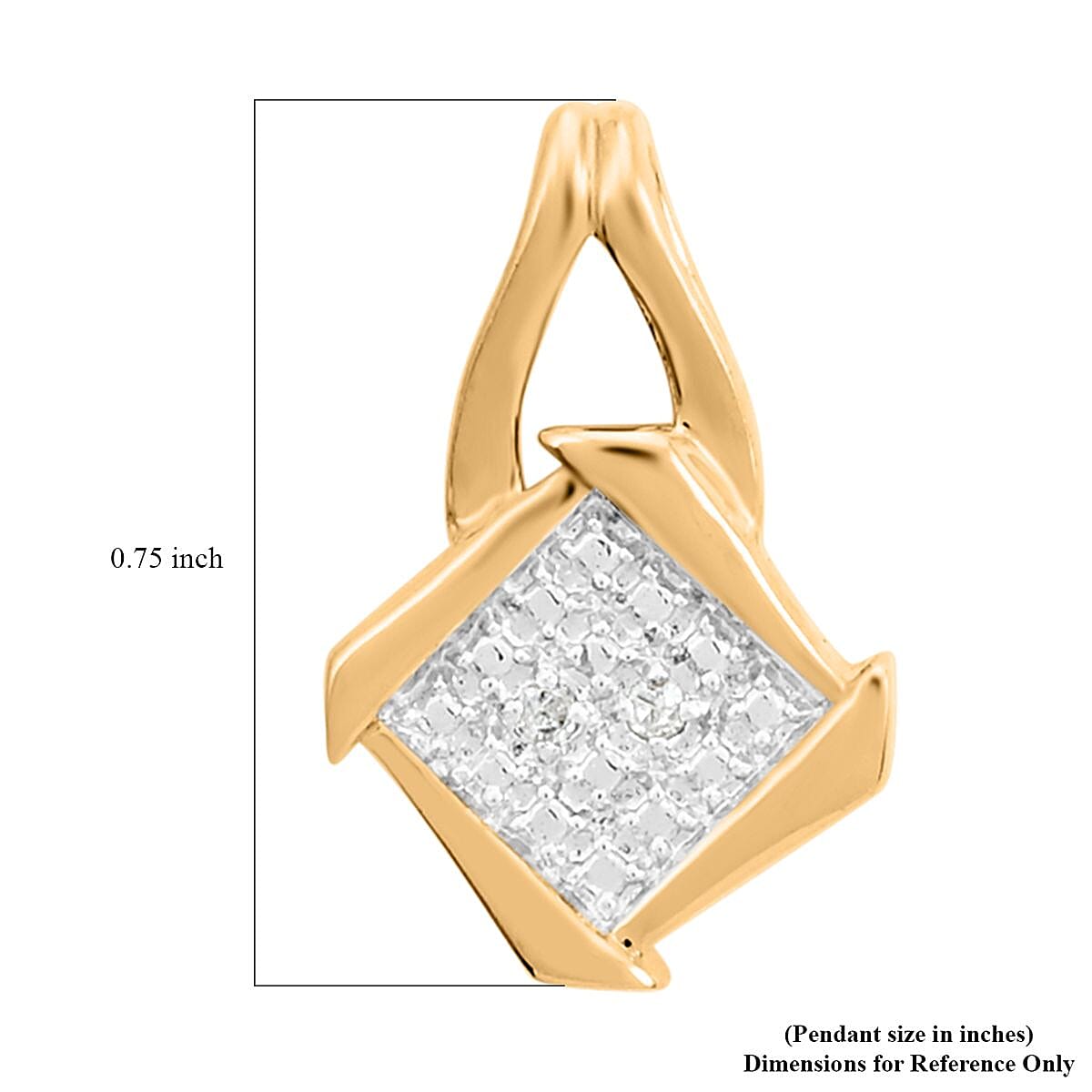 Closeout Deal Diamond Accent Pendant without Chain in 14K Goldtone Over