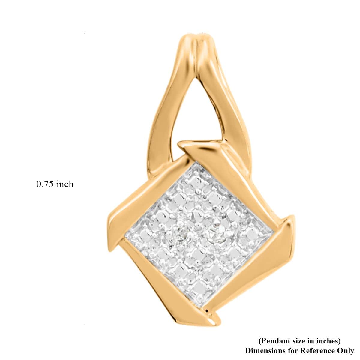 Closeout Deal Diamond Accent Pendant in 14K Goldtone Over image number 4