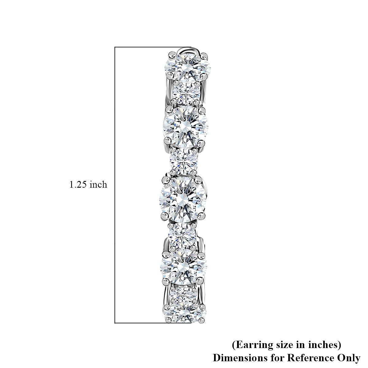 D'Joy Moissanite Inside Out Hoop Earrings in Platinum Over Sterling Silver 8.70 ctw