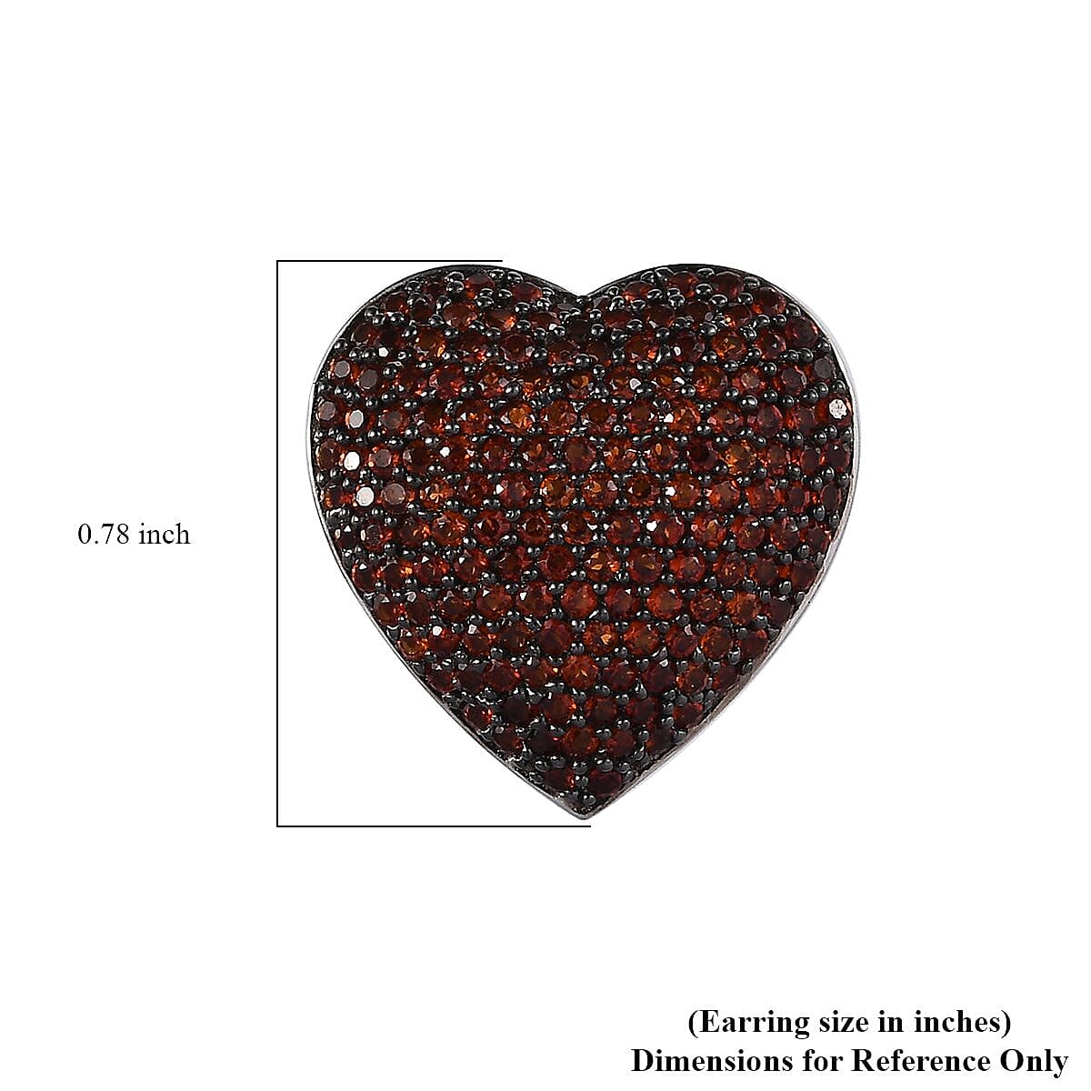 GP Amore Collection Mozambique Garnet Heart Stud Earrings in Platinum Over Sterling Silver 3.35 ctw