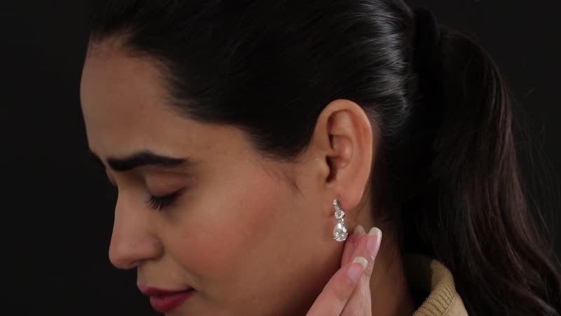 D'Joy Moissanite Drop Earrings in Platinum Over Sterling Silver 4.60 ctw