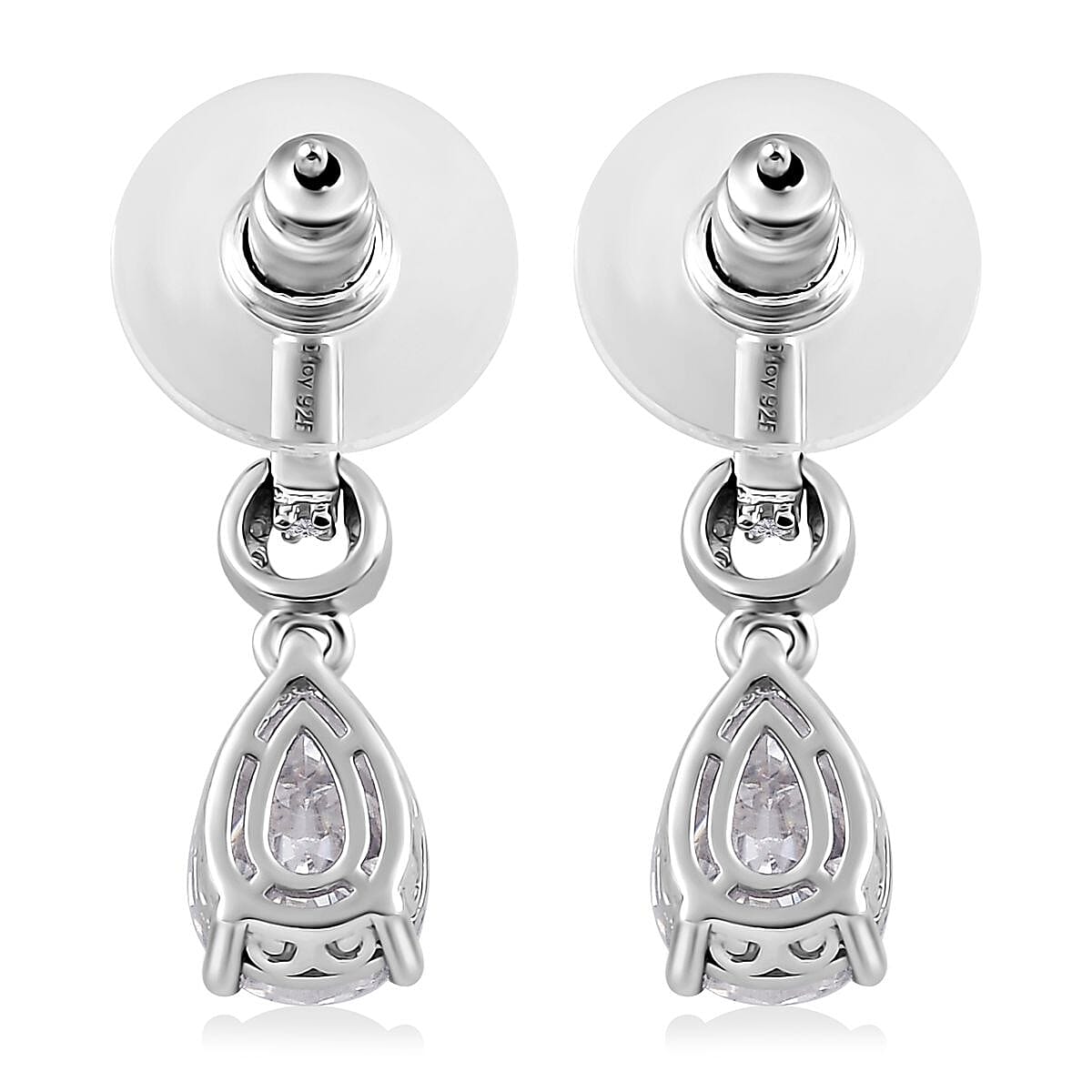 D'Joy Moissanite Drop Earrings in Platinum Over Sterling Silver 4.60 ctw
