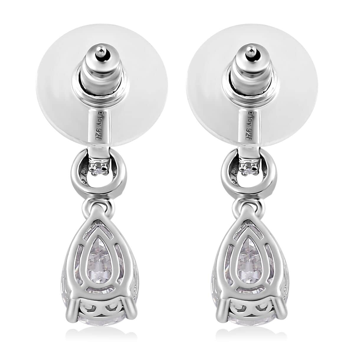 Moissanite Drop Earrings in Platinum Over Sterling Silver 4.60 ctw image number 3