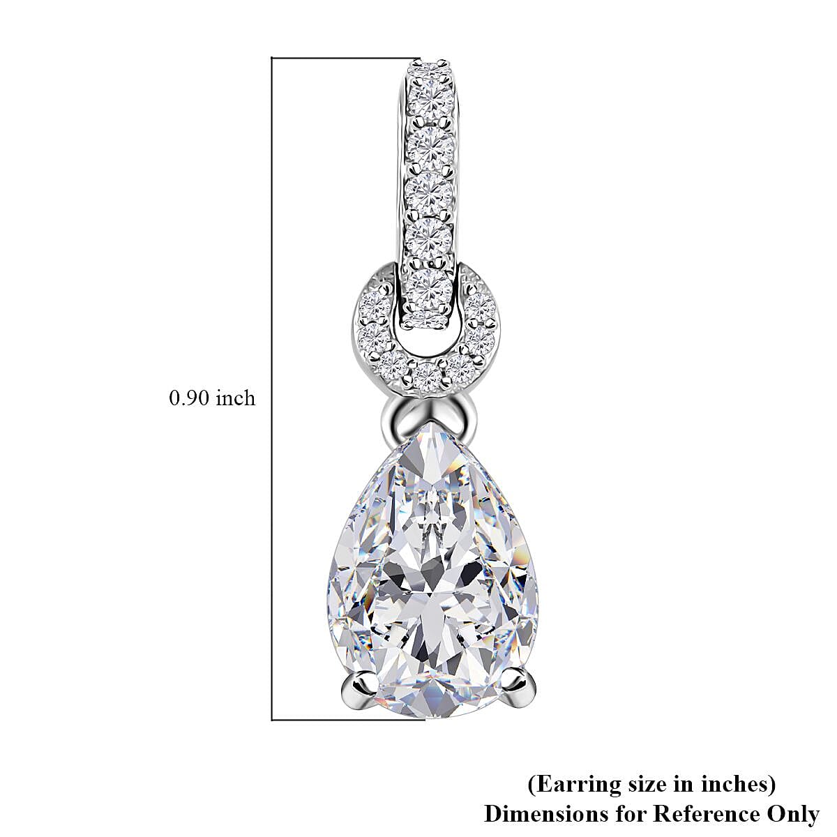 D'Joy Moissanite Drop Earrings in Platinum Over Sterling Silver 4.60 ctw