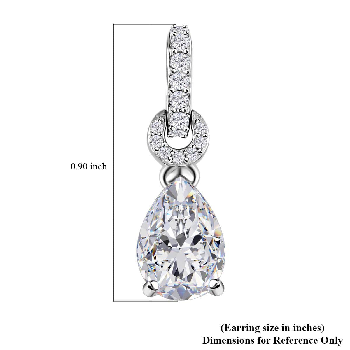 Moissanite Drop Earrings in Platinum Over Sterling Silver 4.60 ctw image number 4