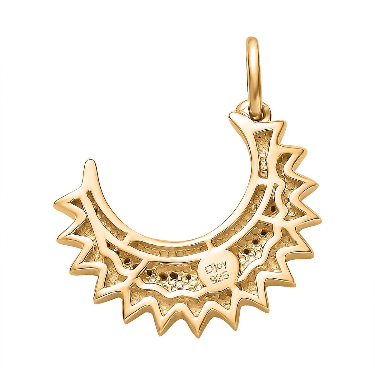 Moissanite Moon Charm in Vermeil Yellow Gold Over Sterling Silver 0.25 ctw