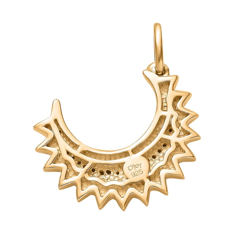 Moissanite Moon Charm in Vermeil Yellow Gold Over Sterling Silver 0.25 ctw