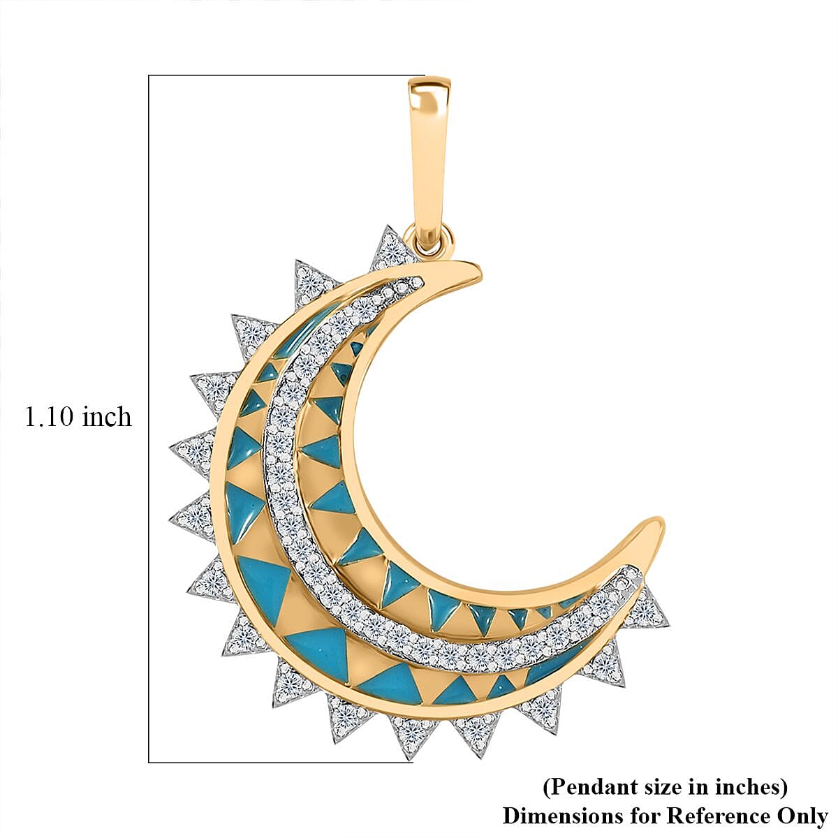 Moissanite Moon Charm in Vermeil Yellow Gold Over Sterling Silver 0.25 ctw