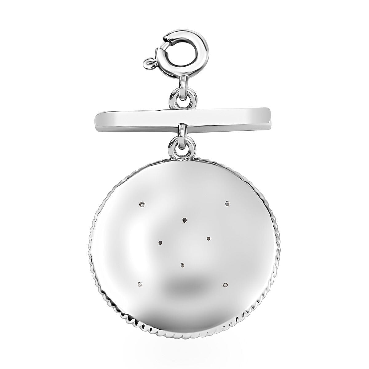 Moissanite Clover Medallion Charm in Platinum Over Sterling Silver 0.30 ctw