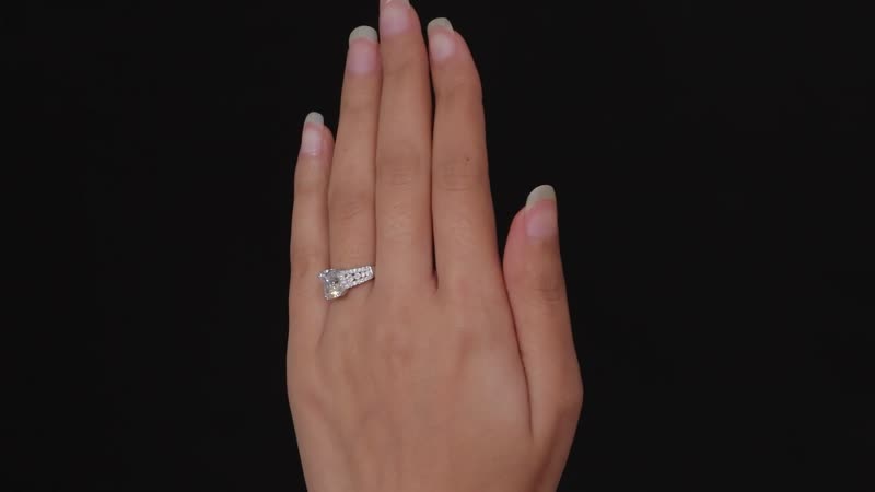 Moissanite Ring in Platinum Over Sterling Silver (Size 10.0) 3.00 ctw