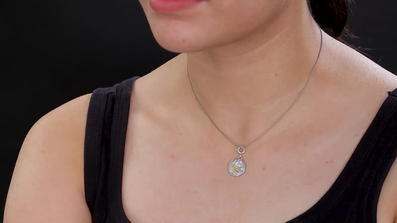 D'Joy Moissanite 0.06 ctw Charm in 14K Yellow Gold Over and Sterling Silver