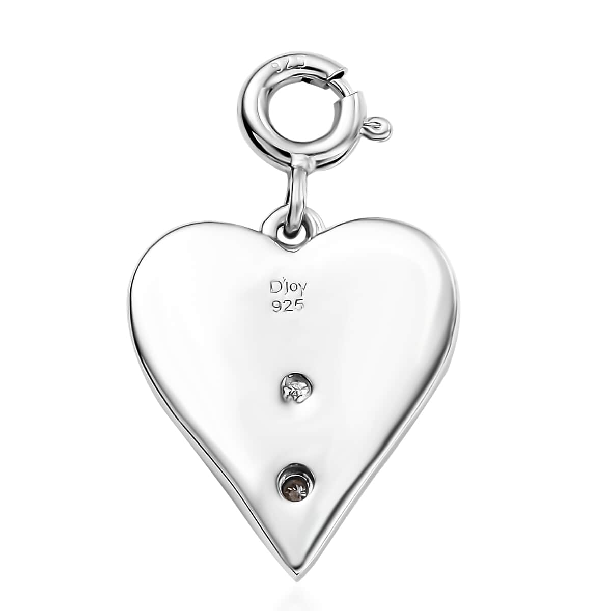 Moissanite Heart Charm in Platinum Over Sterling Silver image number 4