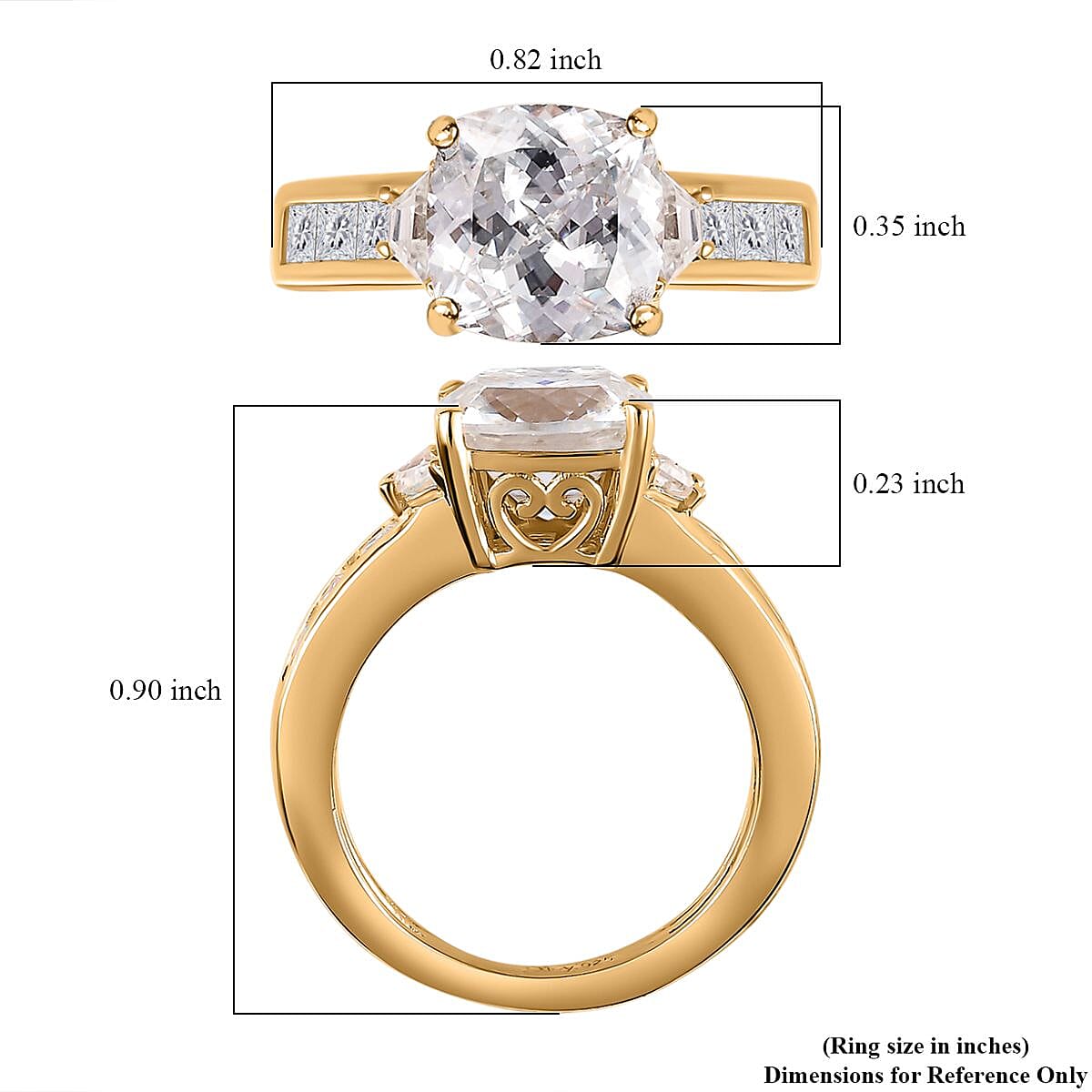 120 Facet Moissanite Ring in Vermeil Yellow Gold Over Sterling Silver (Size 10.0) 3.00 ctw