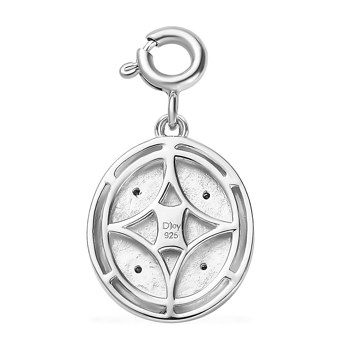 Moissanite Celestial Stars Coin Charm in Platinum Over Sterling Silver 0.08 ctw