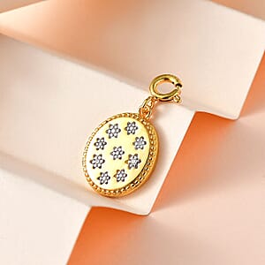 Moissanite Celestial Stars Coin Charm in Vermeil Yellow Gold Over Sterling Silver 0.08 ctw