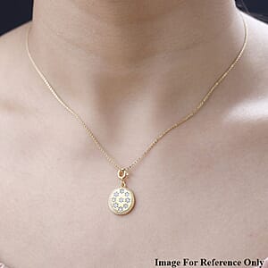 Moissanite Celestial Stars Coin Charm in Vermeil Yellow Gold Over Sterling Silver 0.08 ctw