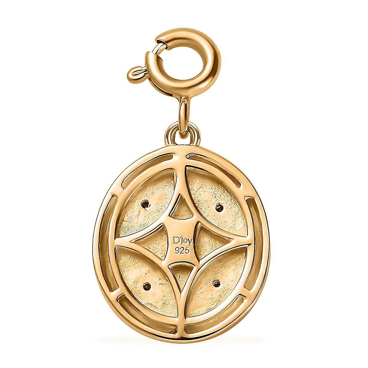 Moissanite Celestial Stars Coin Charm in Vermeil Yellow Gold Over Sterling Silver 0.08 ctw image number 4