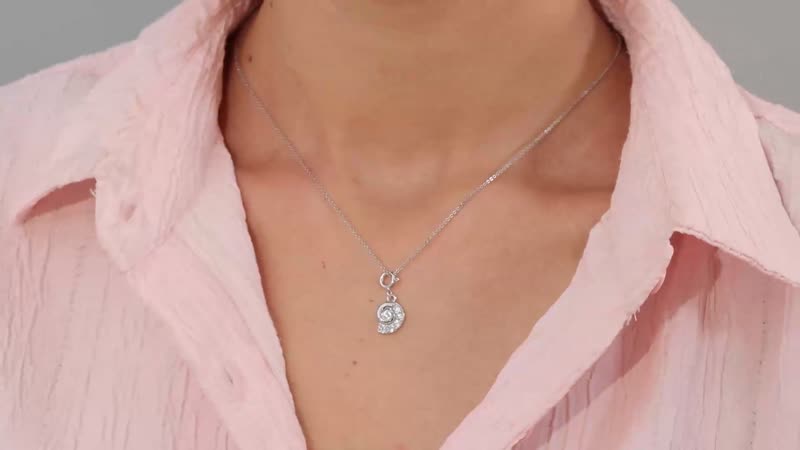 White Zircon Charm in Platinum Over Sterling Silver 0.35 ctw