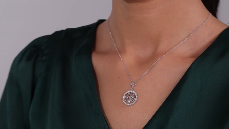 Moissanite Tree of Life Charm in Platinum Over Sterling Silver 0.75 ctw