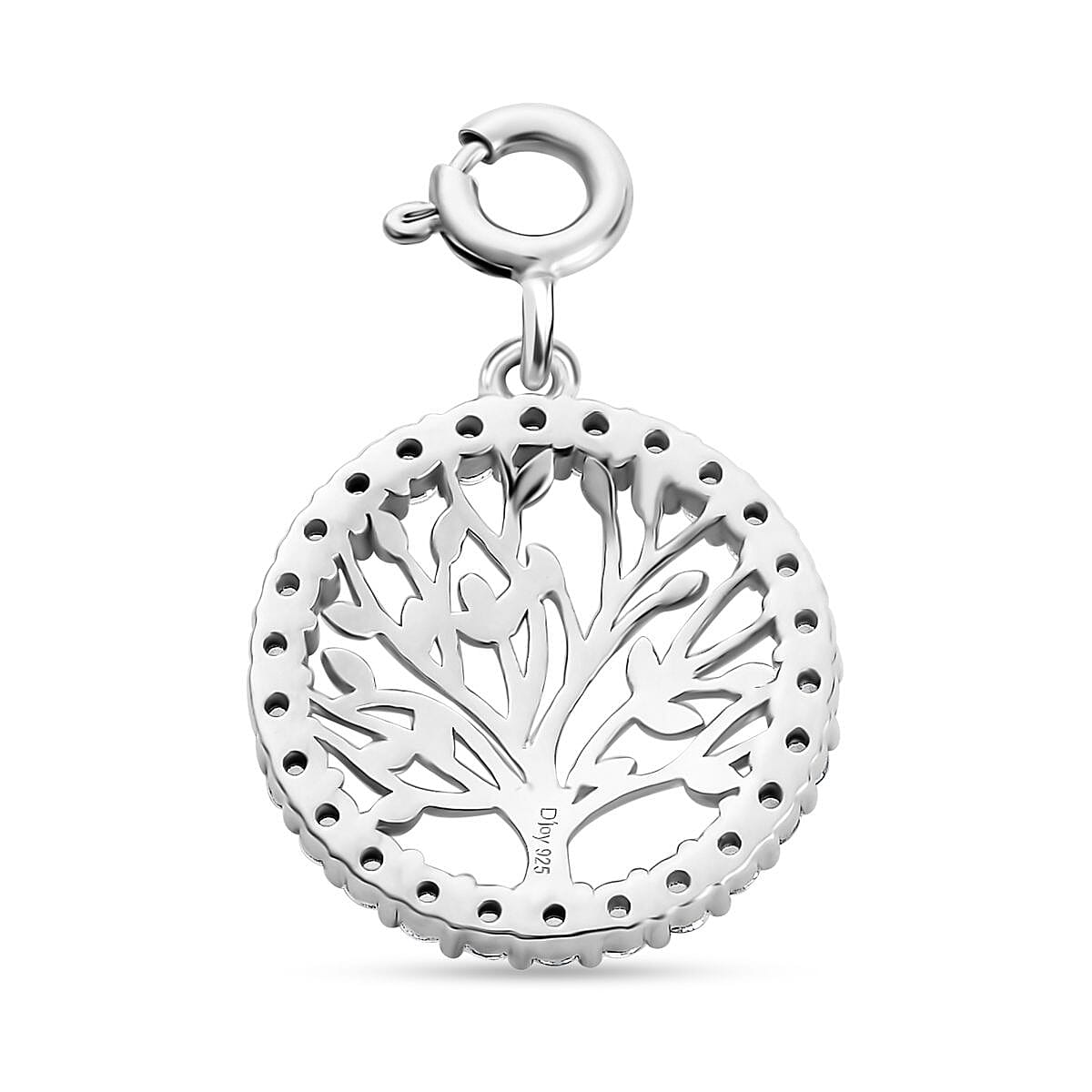 Moissanite Tree of Life Charm in Platinum Over Sterling Silver 0.75 ctw image number 4