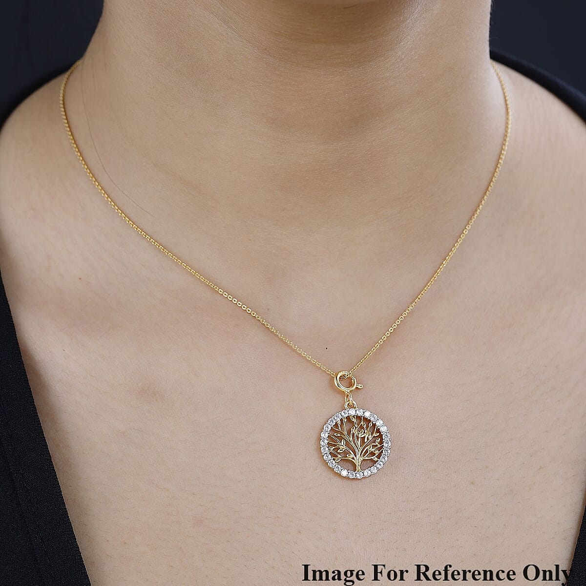 Moissanite Tree of Life Charm in Vermeil Yellow Gold Over Sterling Silver 0.75 ctw image number 2