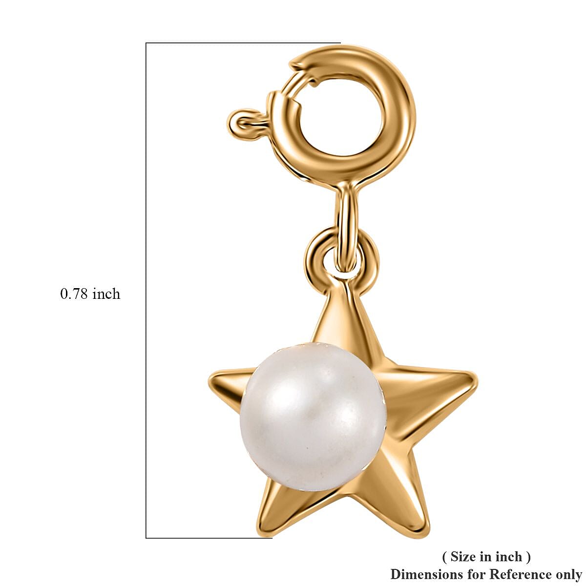 D'Joy Freshwater Pearl Charm in Vermeil Yellow Gold Over Sterling Silver image number 5