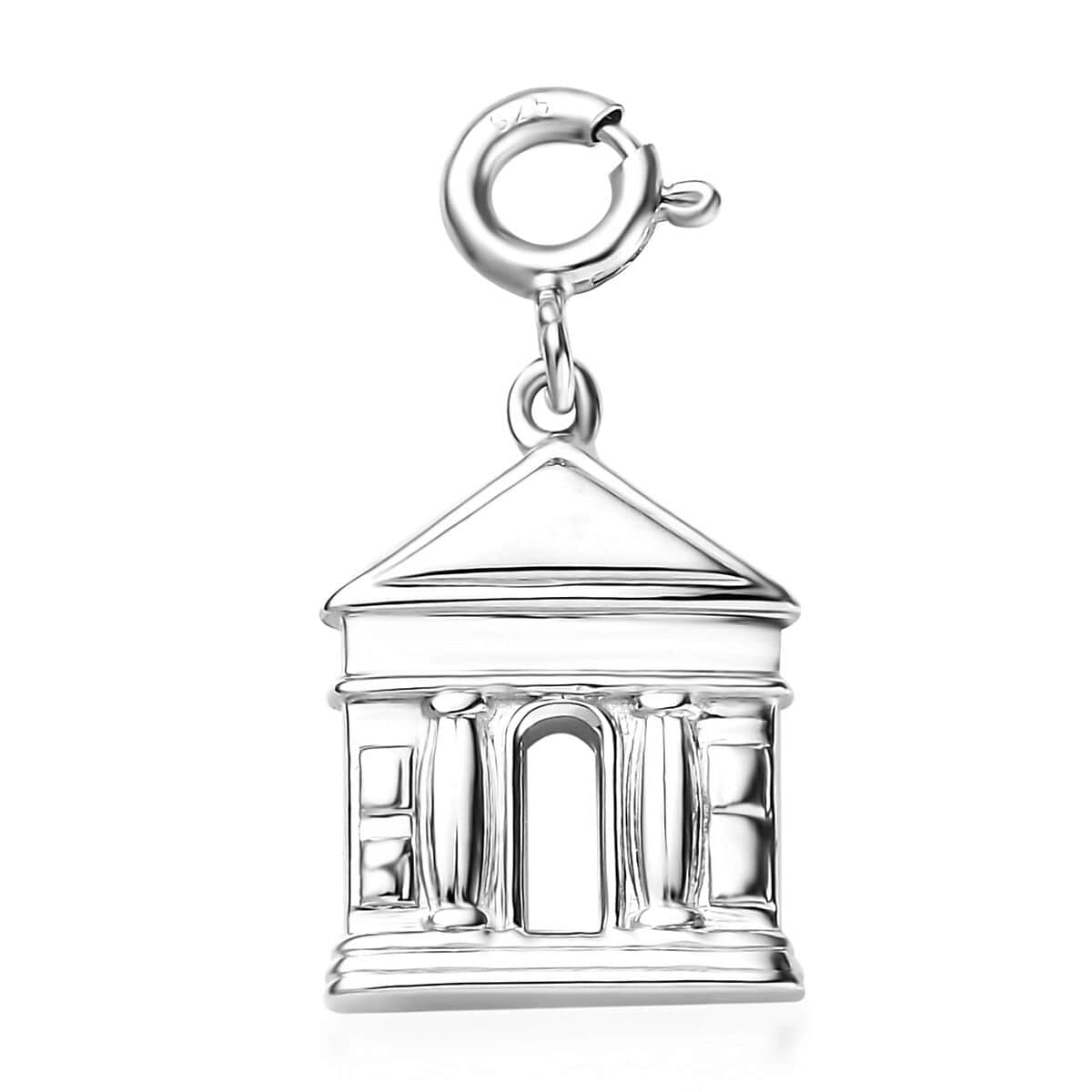 Platinum Over Sterling Silver Museum Charm 3.20 Grams image number 0