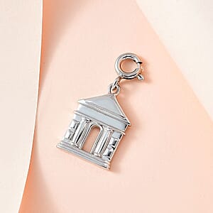 Platinum Over Sterling Silver Museum Charm 3.20 Grams