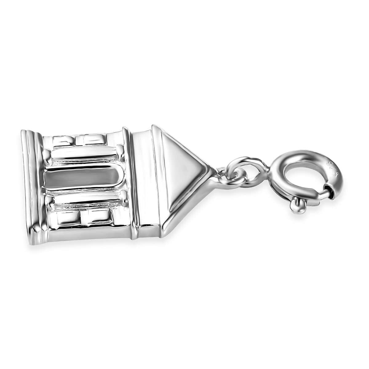 Platinum Over Sterling Silver Museum Charm 3.20 Grams image number 3