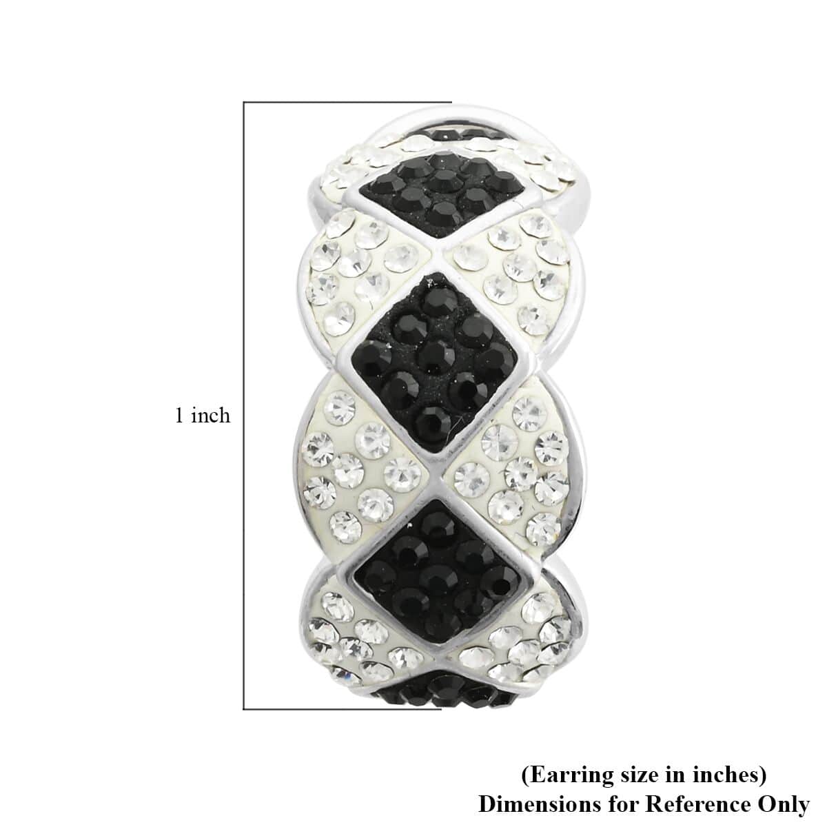 Black and White Austrian Crystal Earrings in Silvertone image number 4