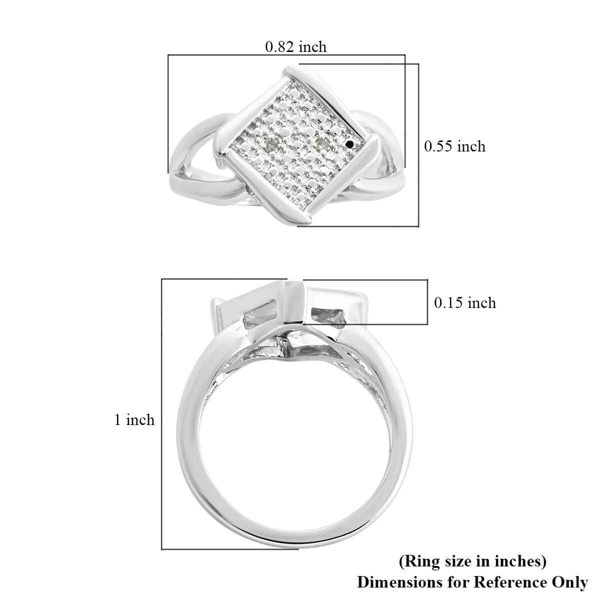Diamond Accent Ring in Silvertone image number 4