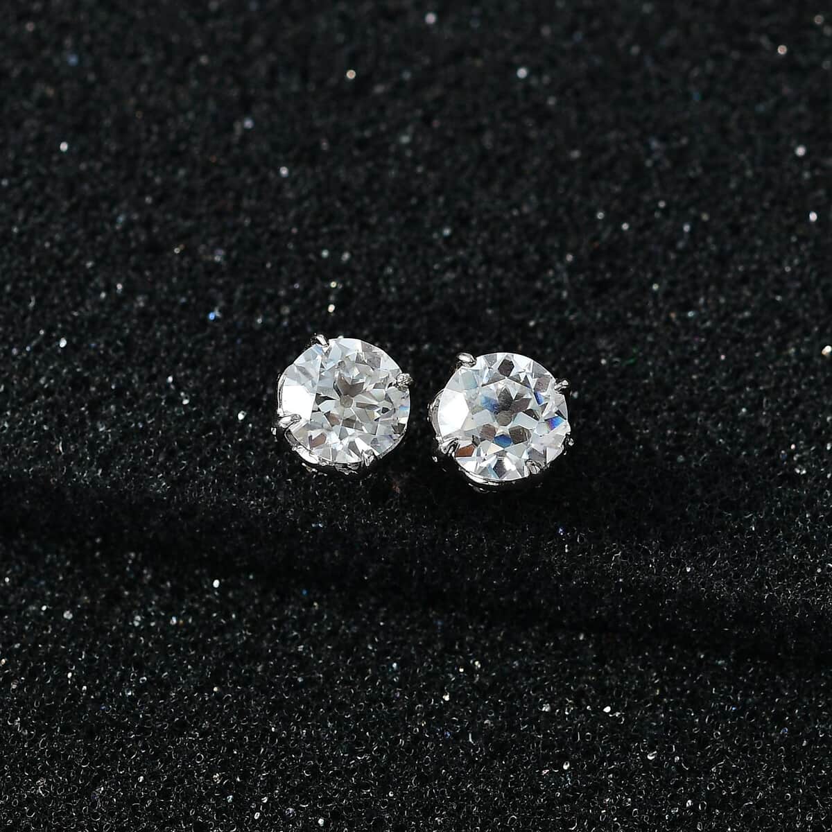 Birds Nest Cut Moissanite Stud Earrings in Platinum Over Sterling Silver 2.40 ctw image number 1