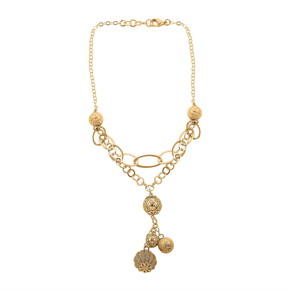Ball Necklace 18 Inches in Goldtone image number 2