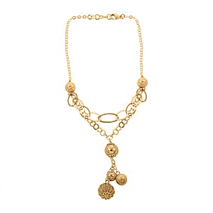 Ball Necklace 18 Inches in Goldtone