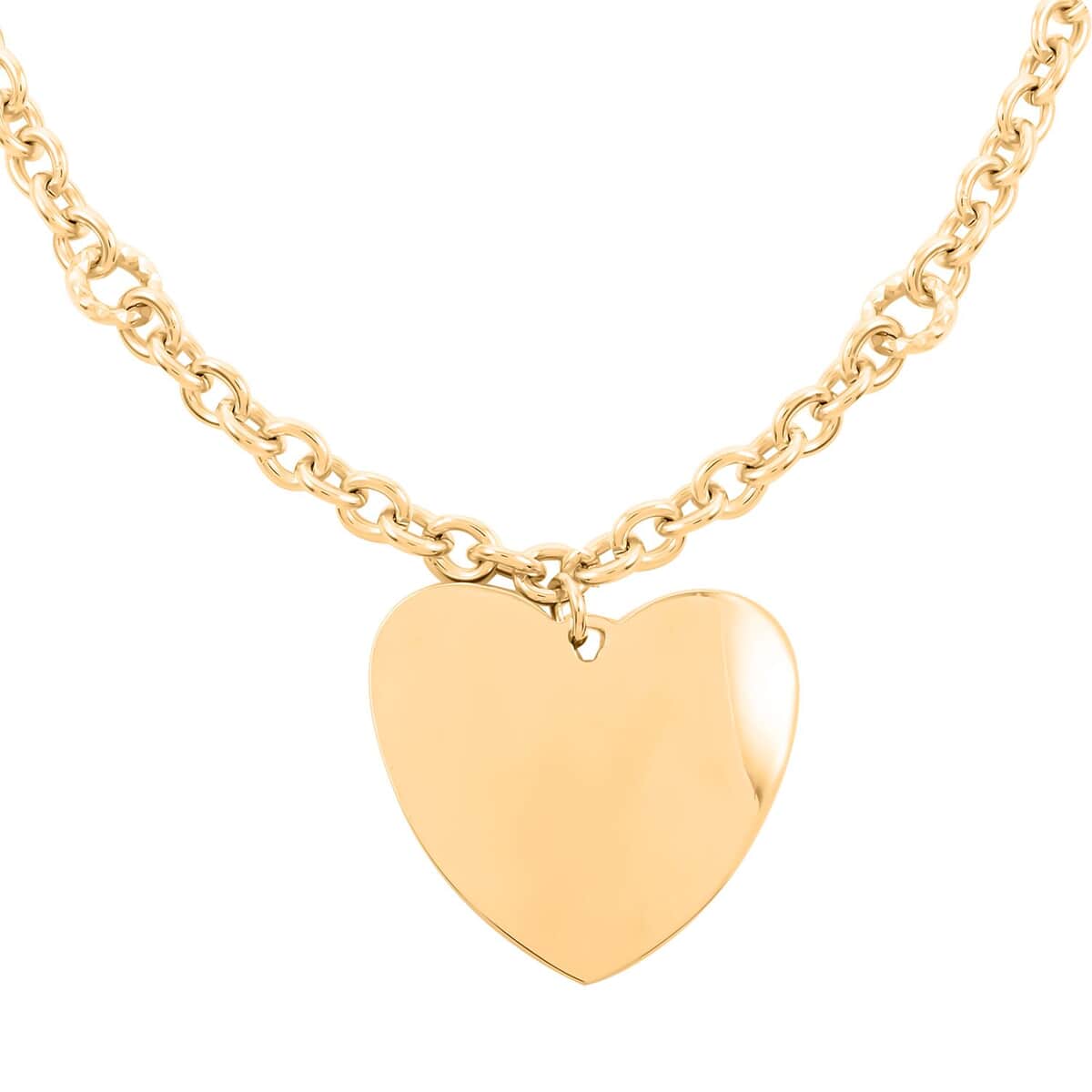 Heart Chain Necklace 18 Inches in Goldtone image number 0