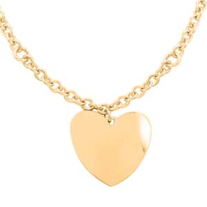 Heart Chain Necklace 18 Inches in Goldtone