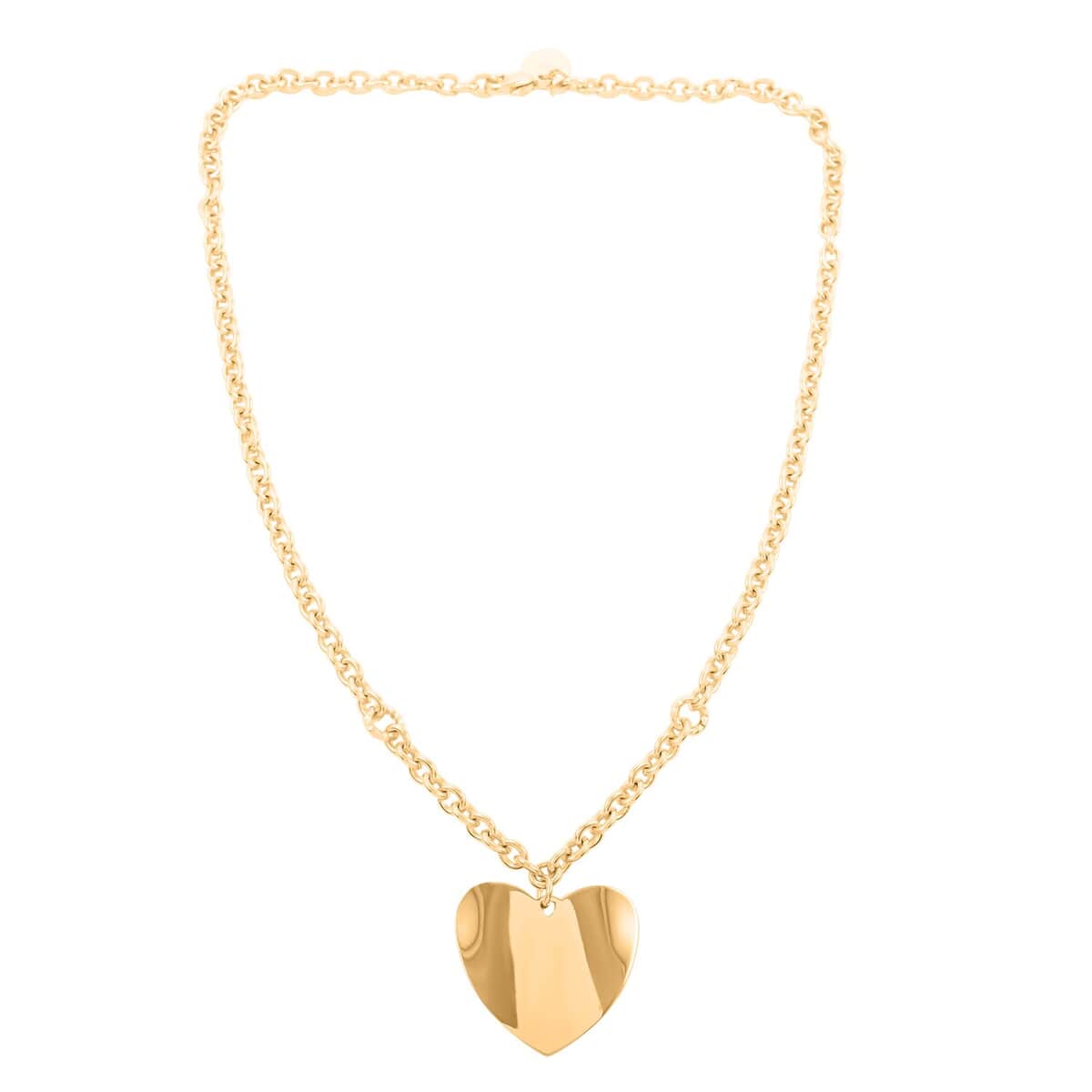Heart Chain Necklace 18 Inches in Goldtone image number 2