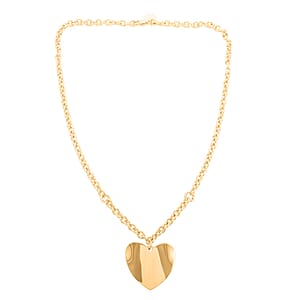 Heart Chain Necklace in Goldtone 18 Inches
